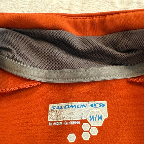 Salomon Jacket Mens Medium Orange ActiLite Full Zip Lightweight Outdoor Running - Picture 4 of 4